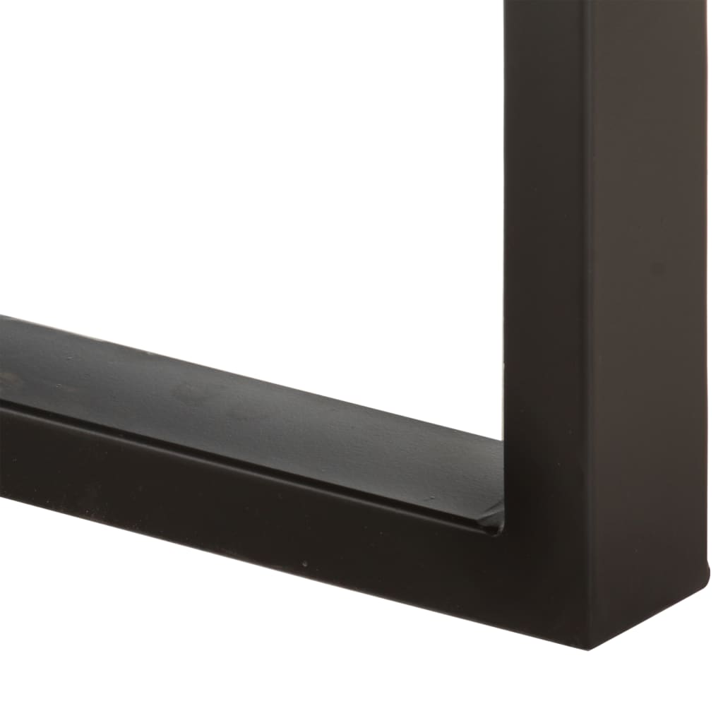 Tömör nyers mangófa és acél pad 110 cm