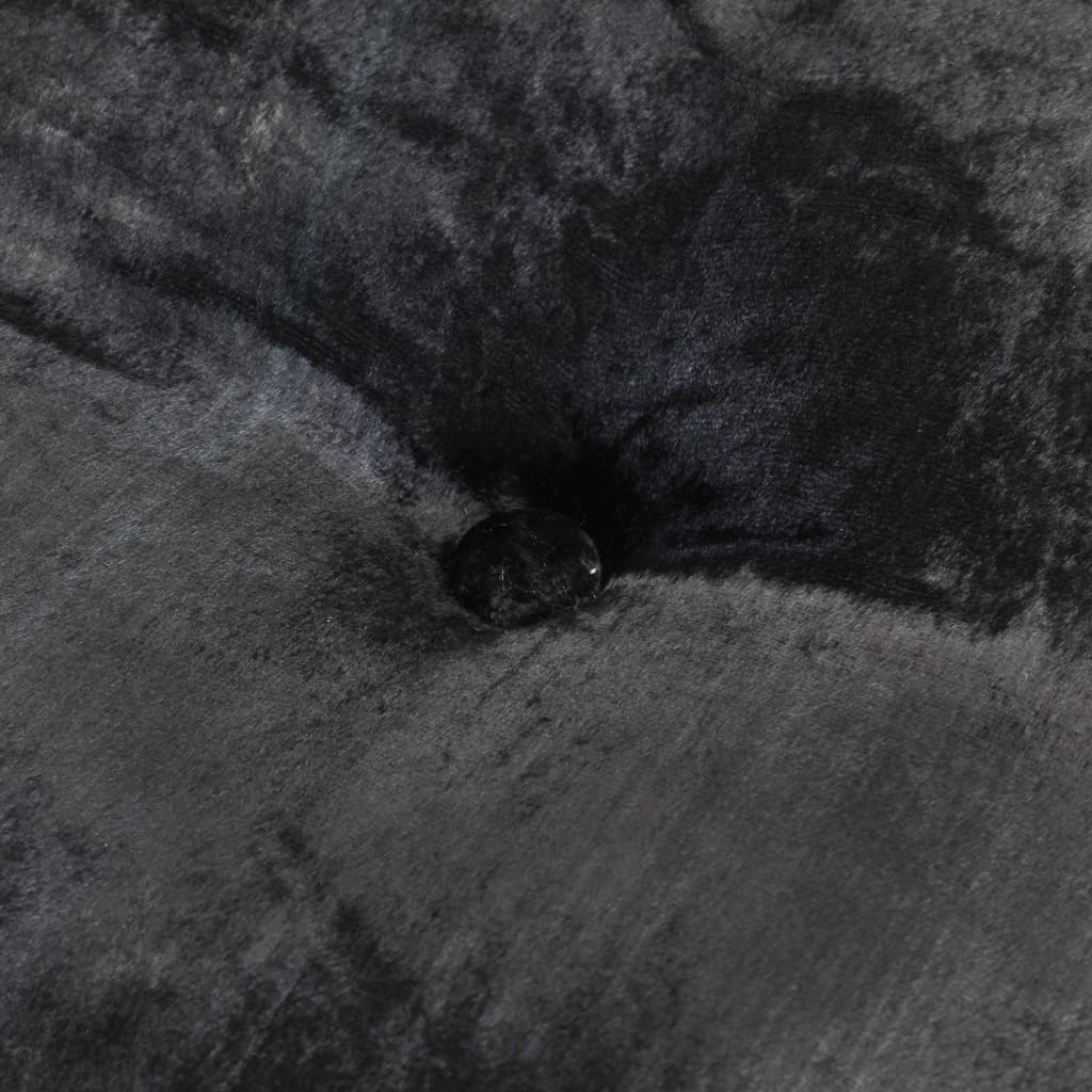 Antracitszürke kerek bársony puff 40 x 20 cm