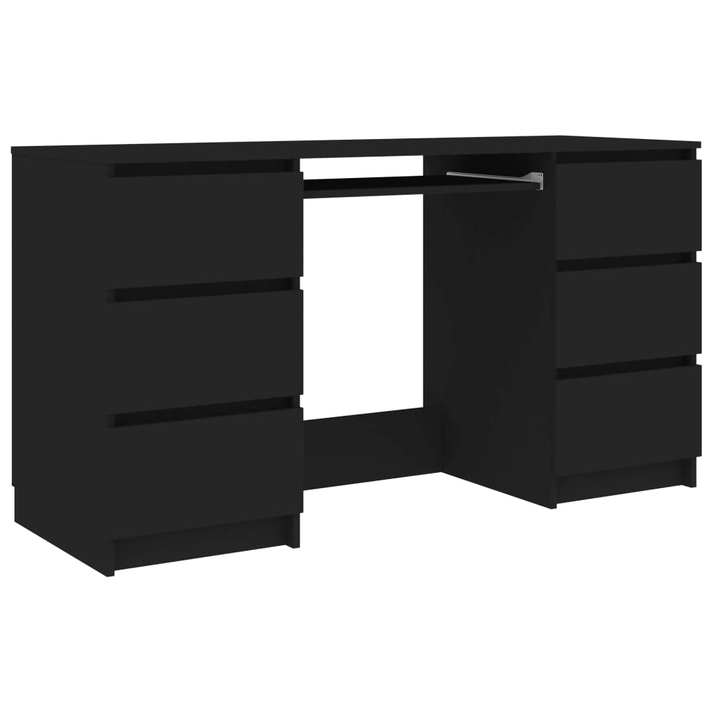 Fekete forgácslap íróasztal 140 x 50 x 77 cm Fekete forgácslap íróasztal 140 x 50 x 77 cm