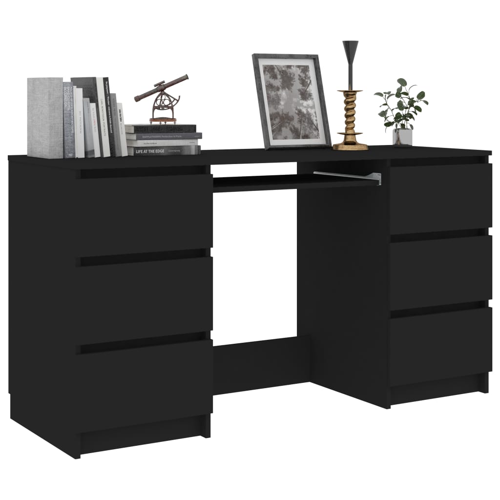Fekete forgácslap íróasztal 140 x 50 x 77 cm Fekete forgácslap íróasztal 140 x 50 x 77 cm