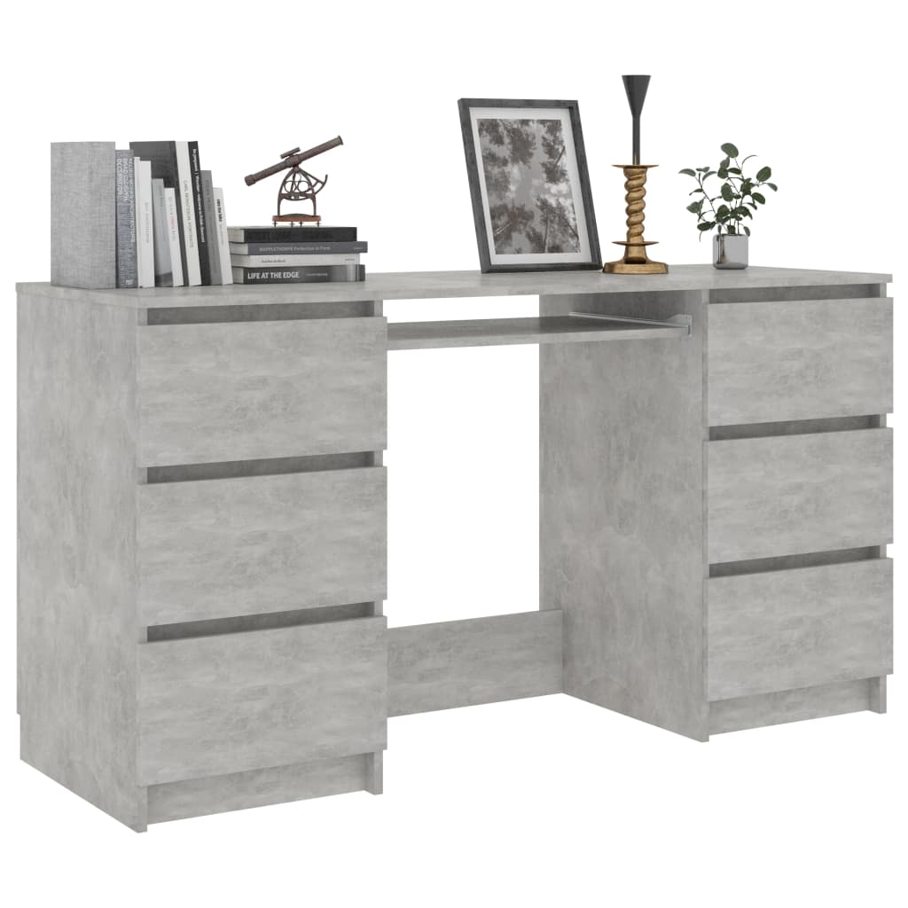 Betonszürke forgácslap íróasztal 140 x 50 x 77 cm