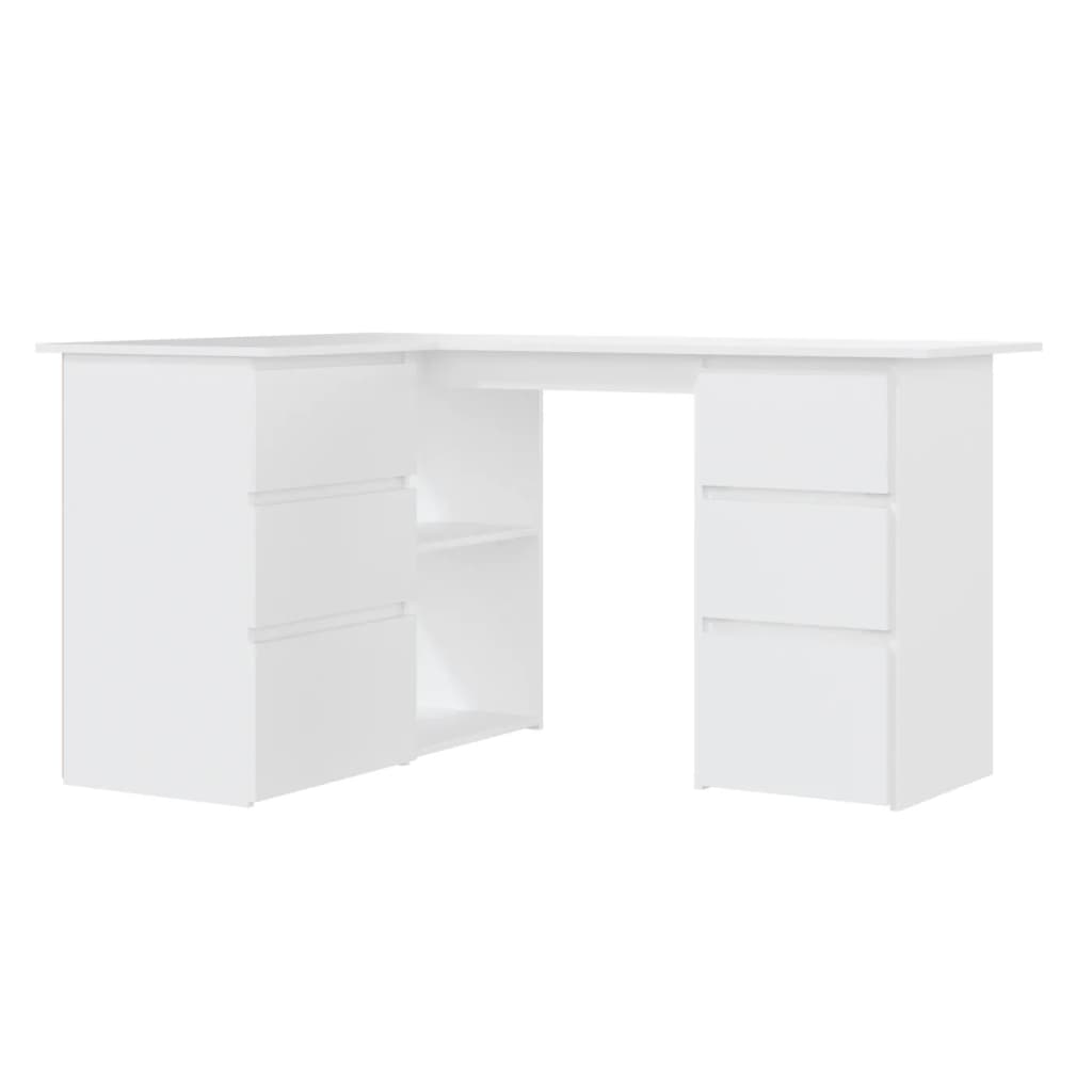 Fehér forgácslap sarok íróasztal 145 x 100 x 76 cm Fehér forgácslap sarok íróasztal 145 x 100 x 76 cm