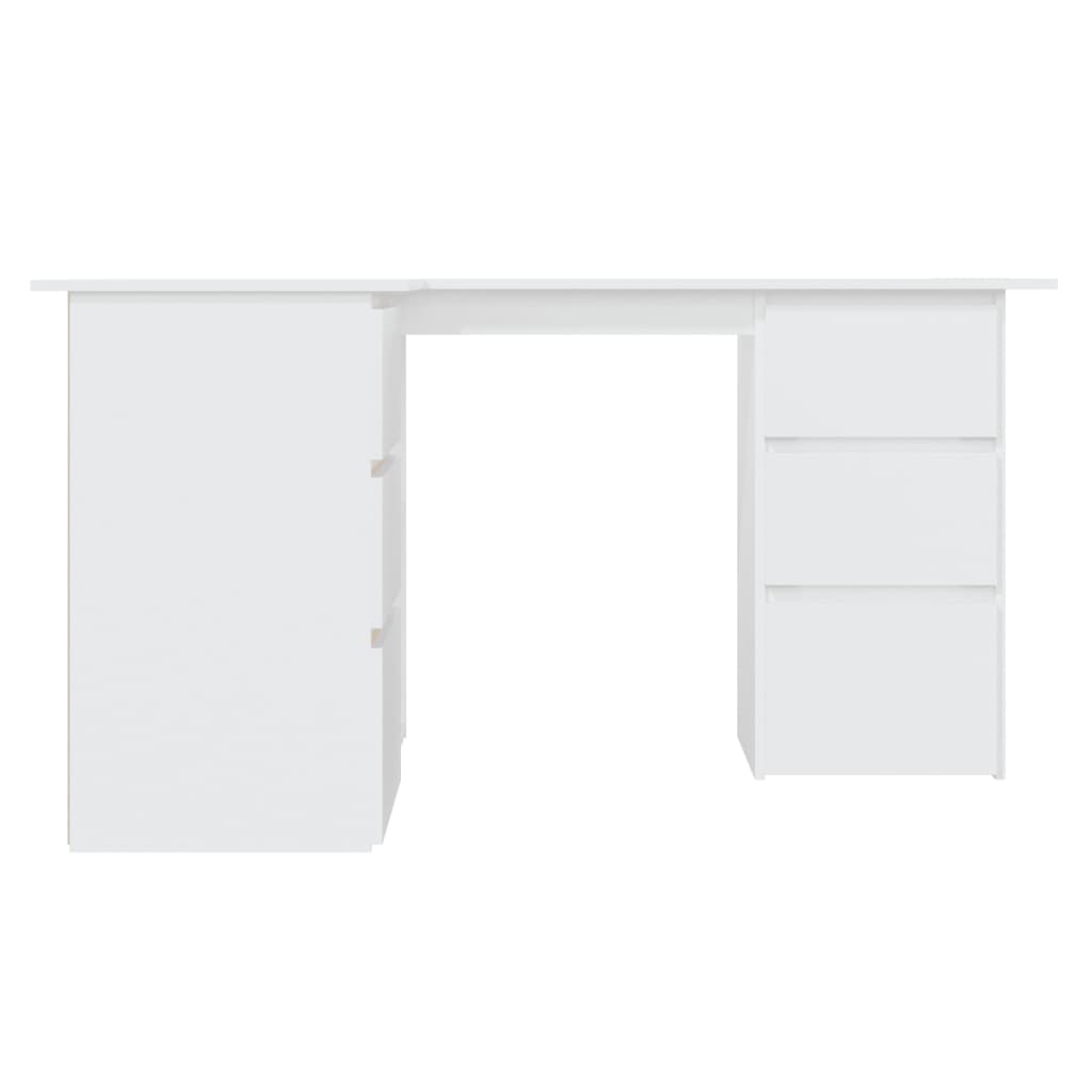 Fehér forgácslap sarok íróasztal 145 x 100 x 76 cm Fehér forgácslap sarok íróasztal 145 x 100 x 76 cm