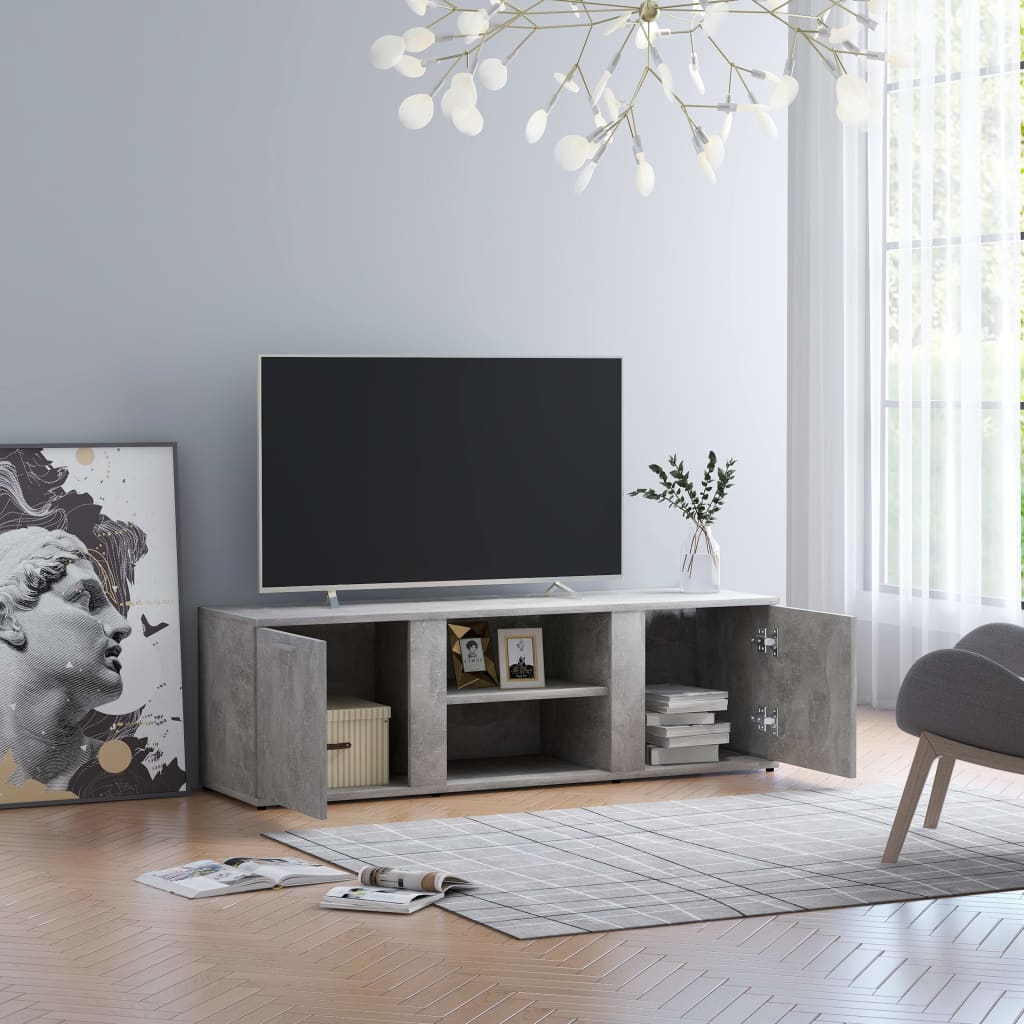 Betonszürke forgácslap tv-szekrény 120 x 34 x 37 cm Betonszürke forgácslap tv-szekrény 120 x 34 x 37 cm