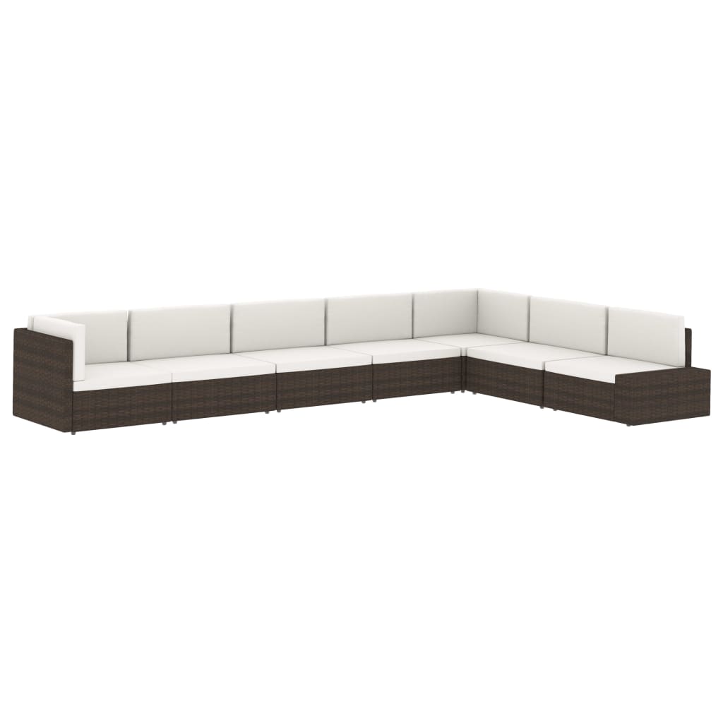 Szürke polyrattan középső kanapéelem
