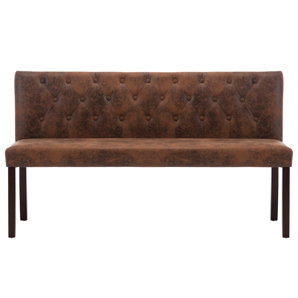 Barna művelúr pad 148,5 cm