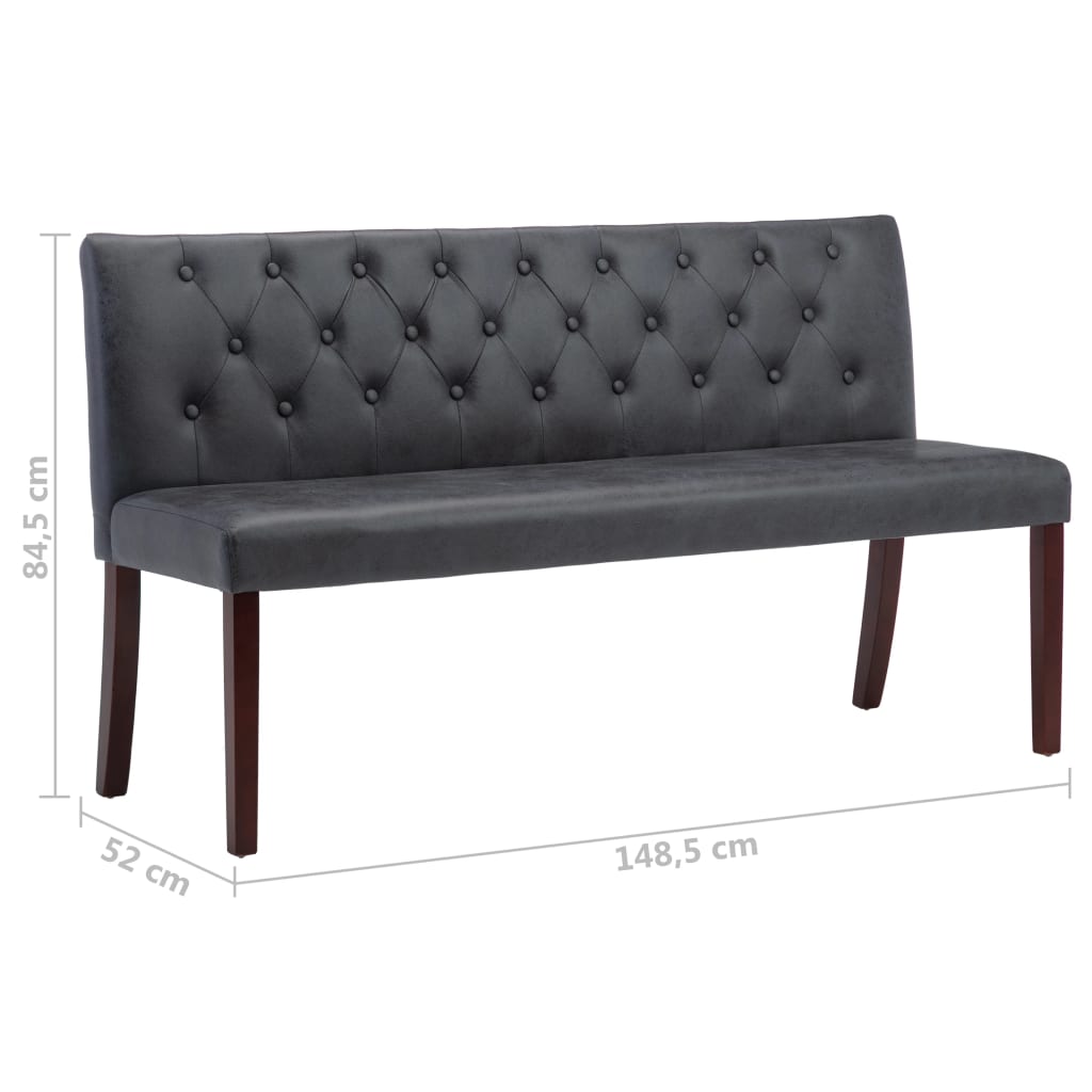Szürke művelúr pad 148,5 cm