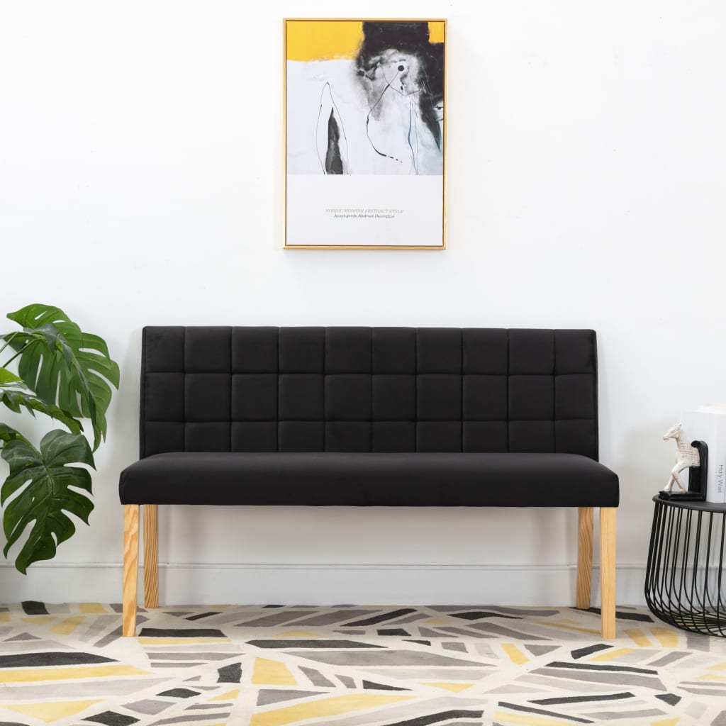 Fekete szövet pad 140 cm