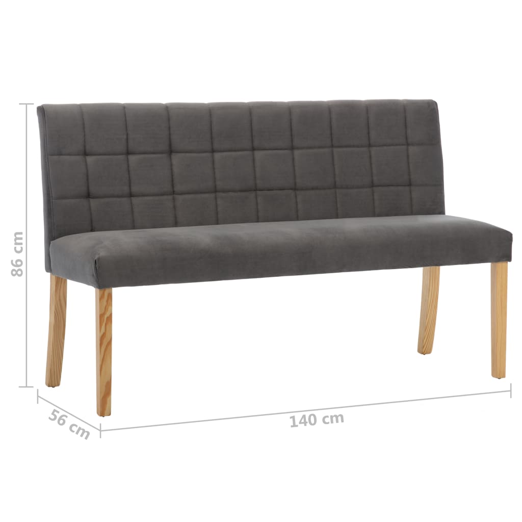 Szürke szövet pad 140 cm
