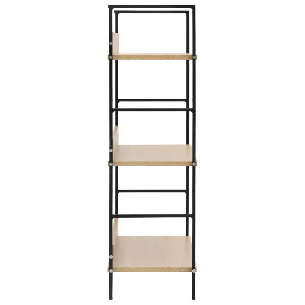 3 szintes tölgyszínű forgácslap könyvespolc 60 x 27,6 x 90,5 cm