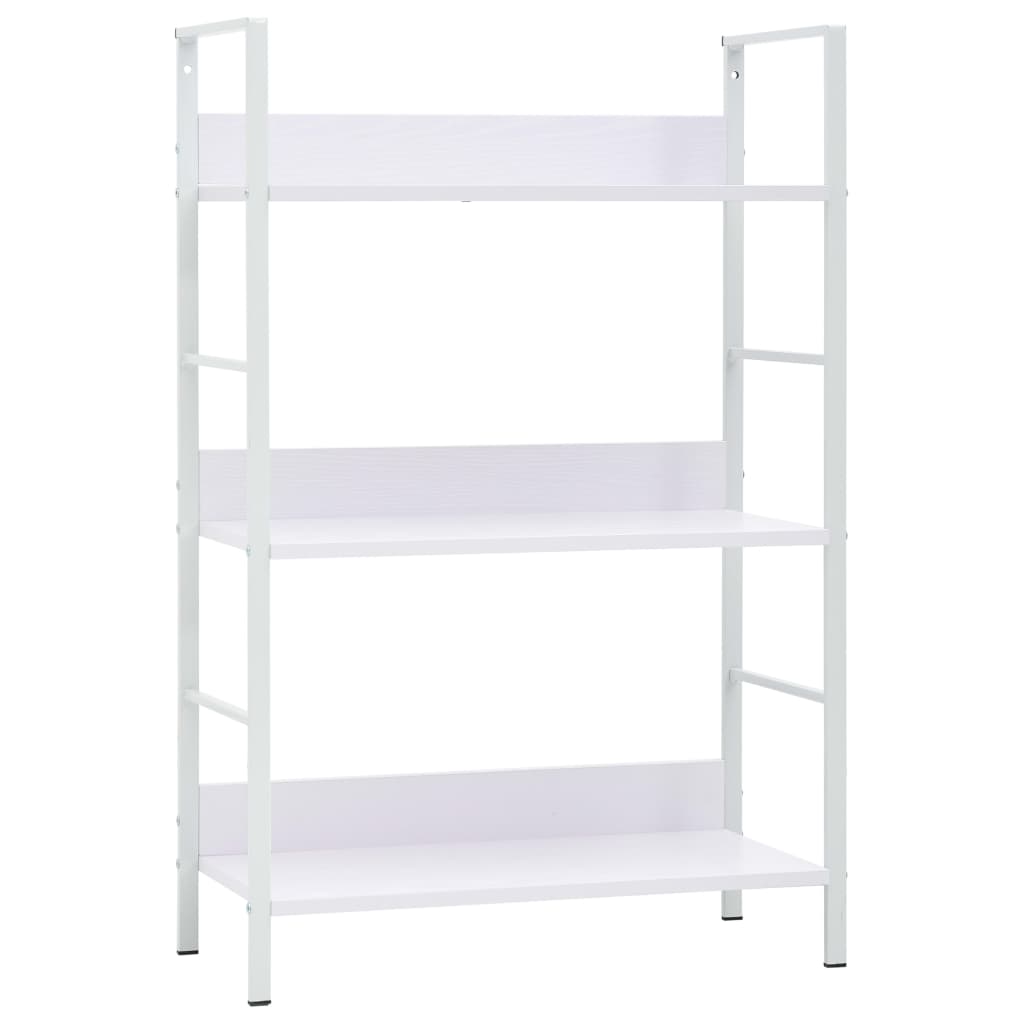 3 szintes fehér forgácslap könyvespolc 60 x 27,6 x 90,5 cm