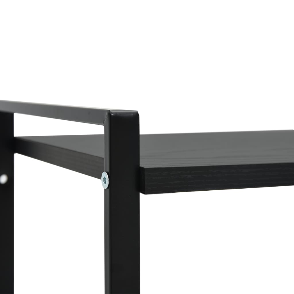 2-szintes fekete forgácslap könyvespolc 52 x 28 x 59 cm