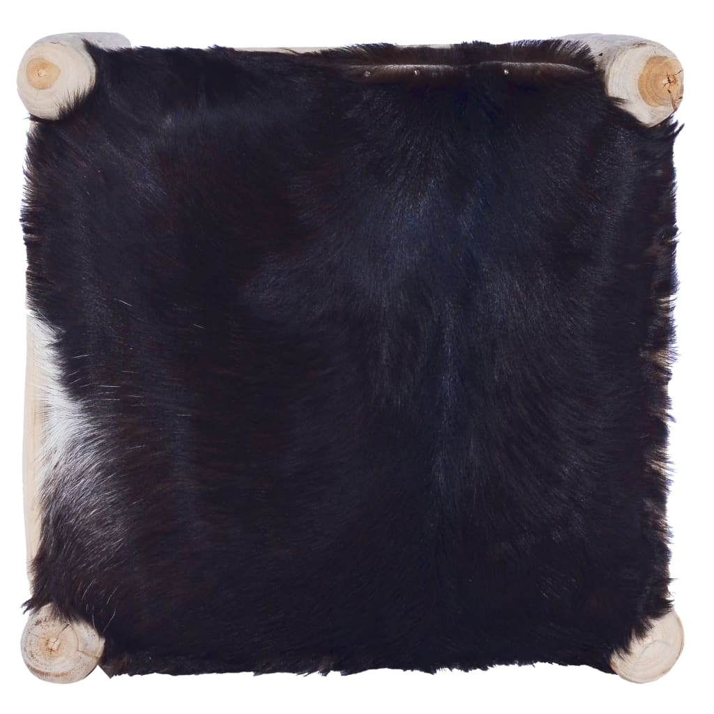 Valódi kecskebőr és tömör tíkfa bárszék