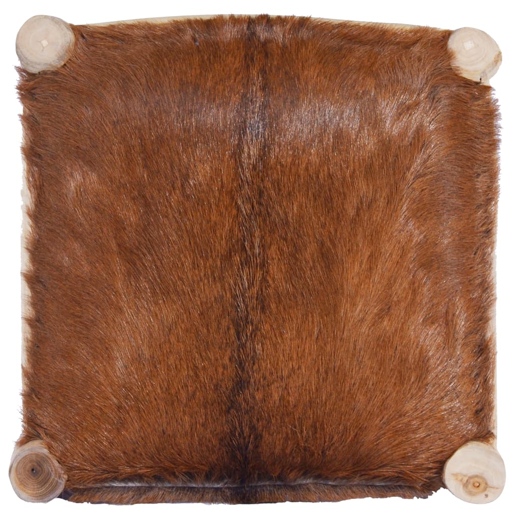 Valódi kecskebőr és tömör tíkfa bárszék