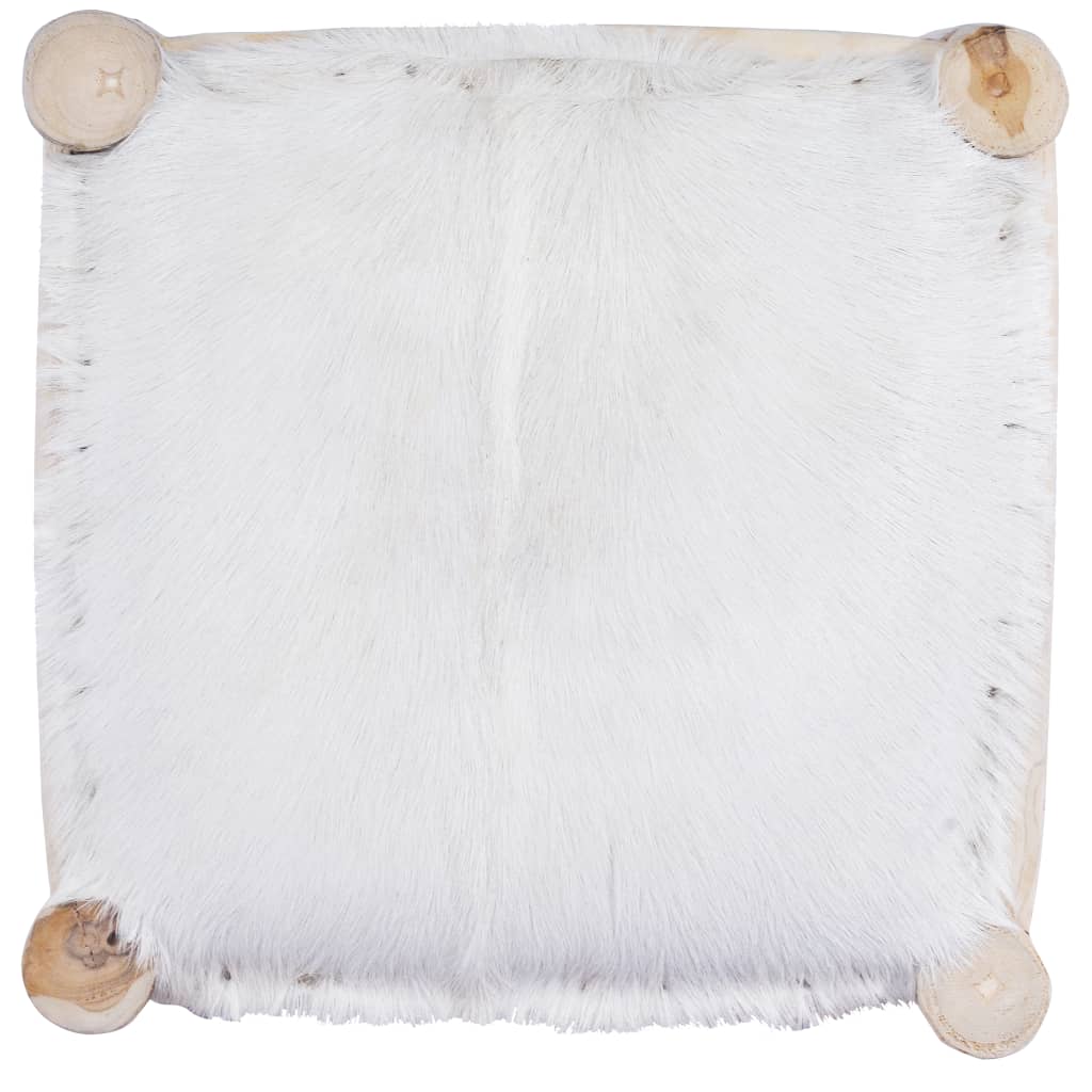 Valódi kecskebőr és tömör tíkfa bárszék