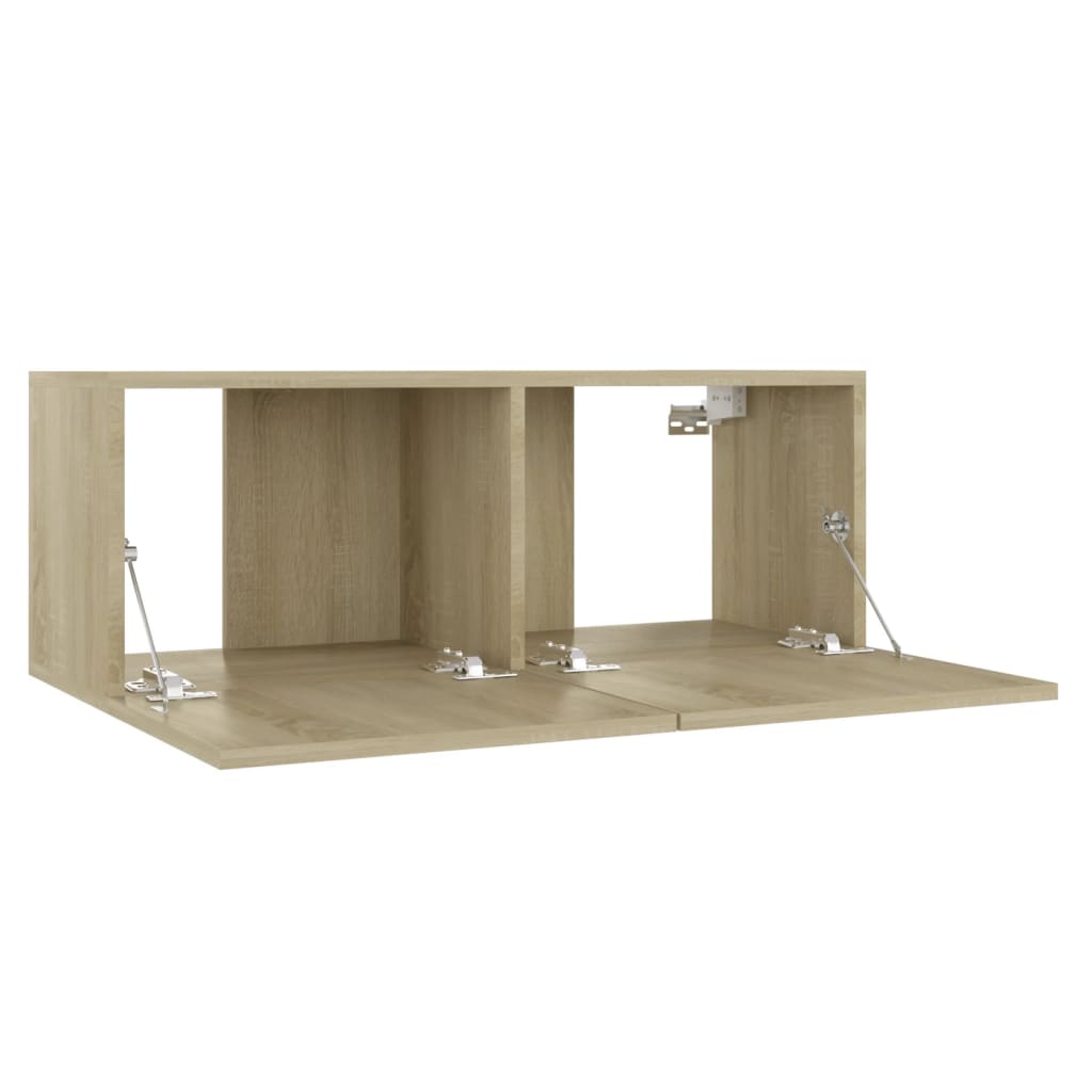 Sonomatölgy színű forgácslap tv-szekrény 80 x 30 x 30 cm
