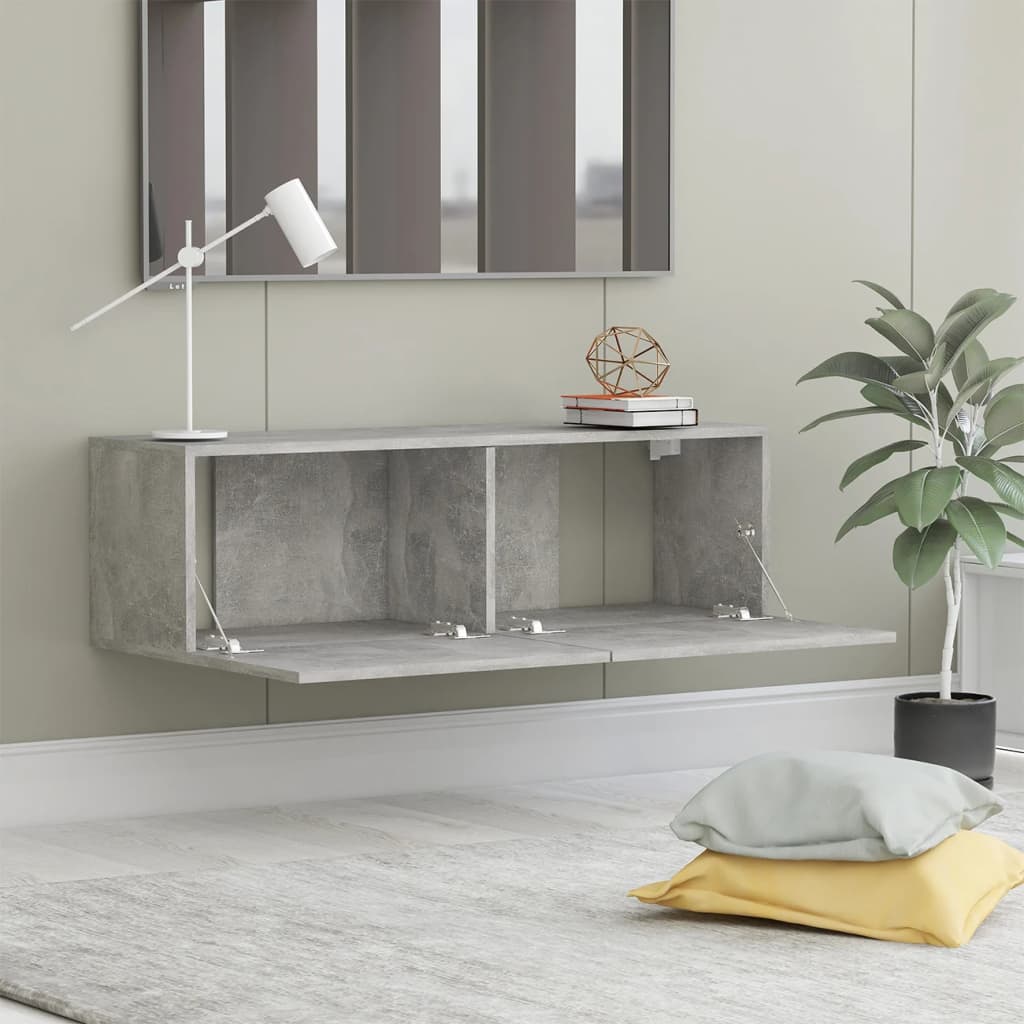 Betonszürke forgácslap tv-szekrény 100 x 30 x 30 cm