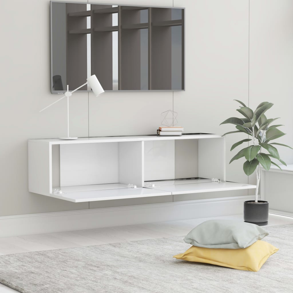 Fehér forgácslap tv-szekrény 120 x 30 x 30 cm