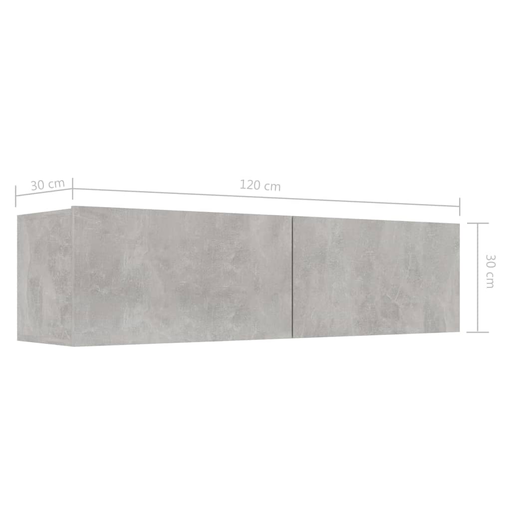 Betonszürke forgácslap tv-szekrény 120 x 30 x 30 cm Betonszürke forgácslap tv-szekrény 120 x 30 x 30 cm
