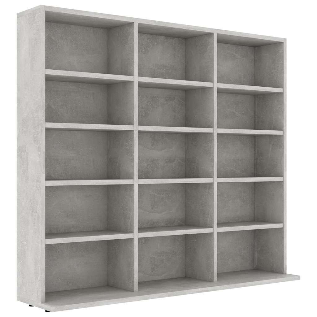 Betonszürke forgácslap cd-tartó szekrény 100 x 23 x 89,5 cm