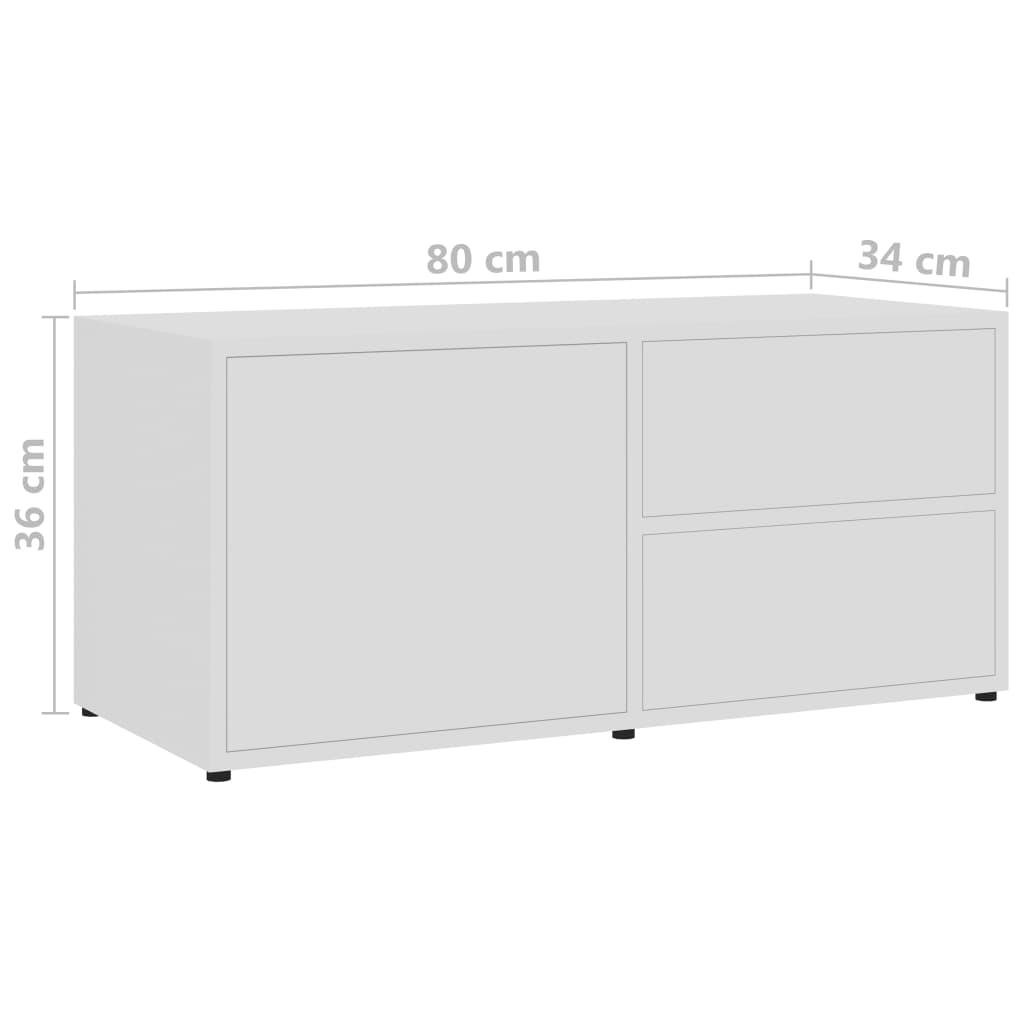 Fehér forgácslap tv-szekrény 80 x 34 x 36 cm Fehér forgácslap tv-szekrény 80 x 34 x 36 cm