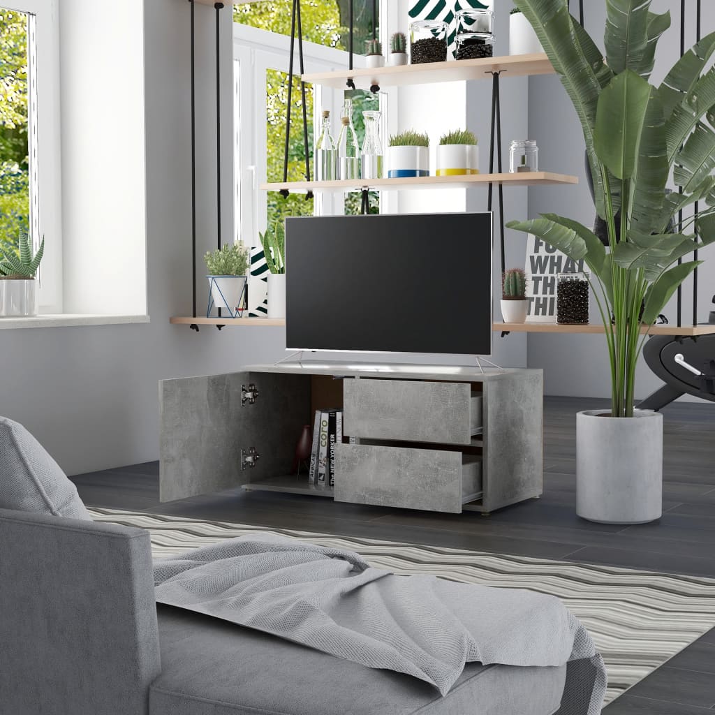 Betonszürke forgácslap tv-szekrény 80 x 34 x 36 cm