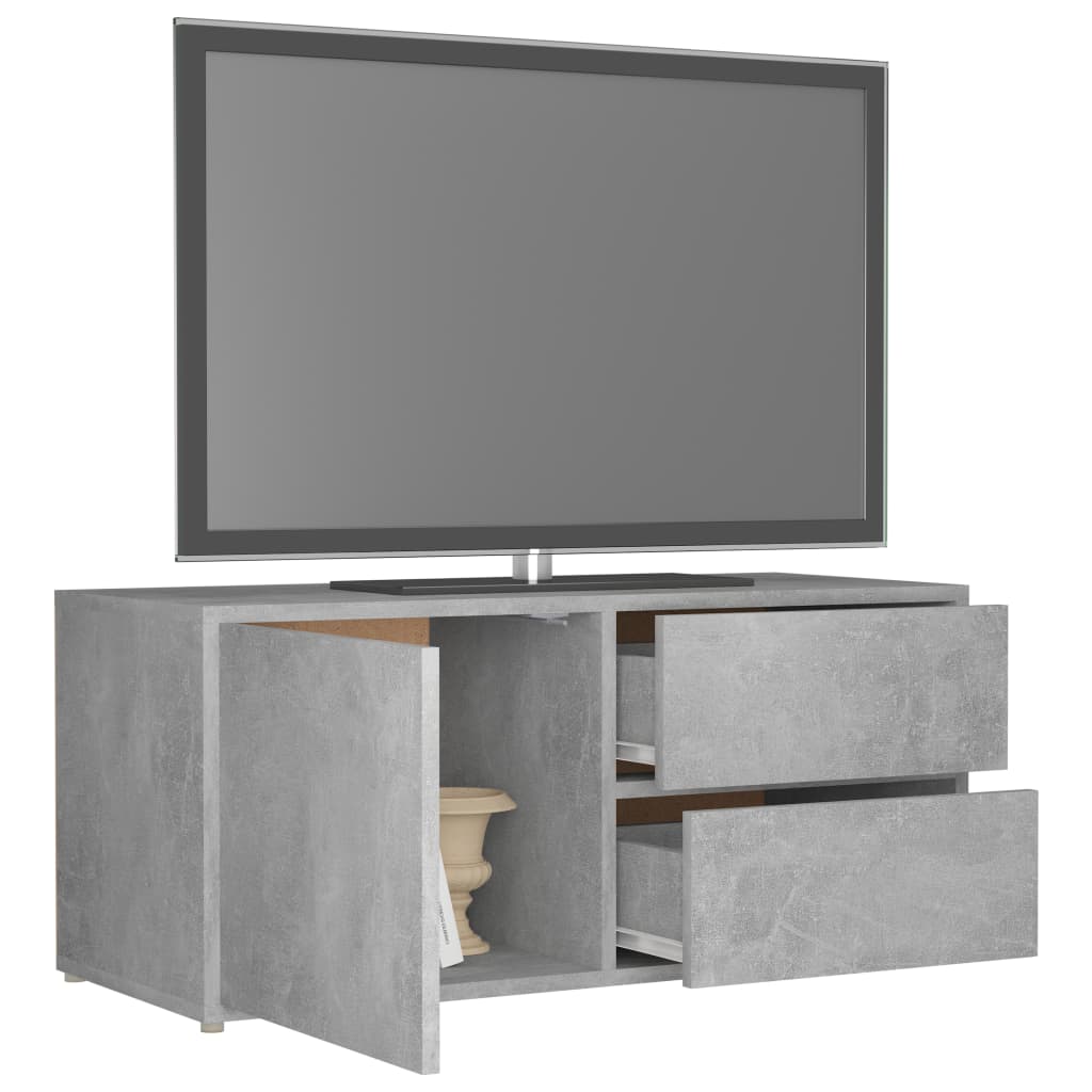 Betonszürke forgácslap tv-szekrény 80 x 34 x 36 cm