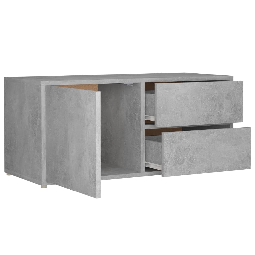 Betonszürke forgácslap tv-szekrény 80 x 34 x 36 cm