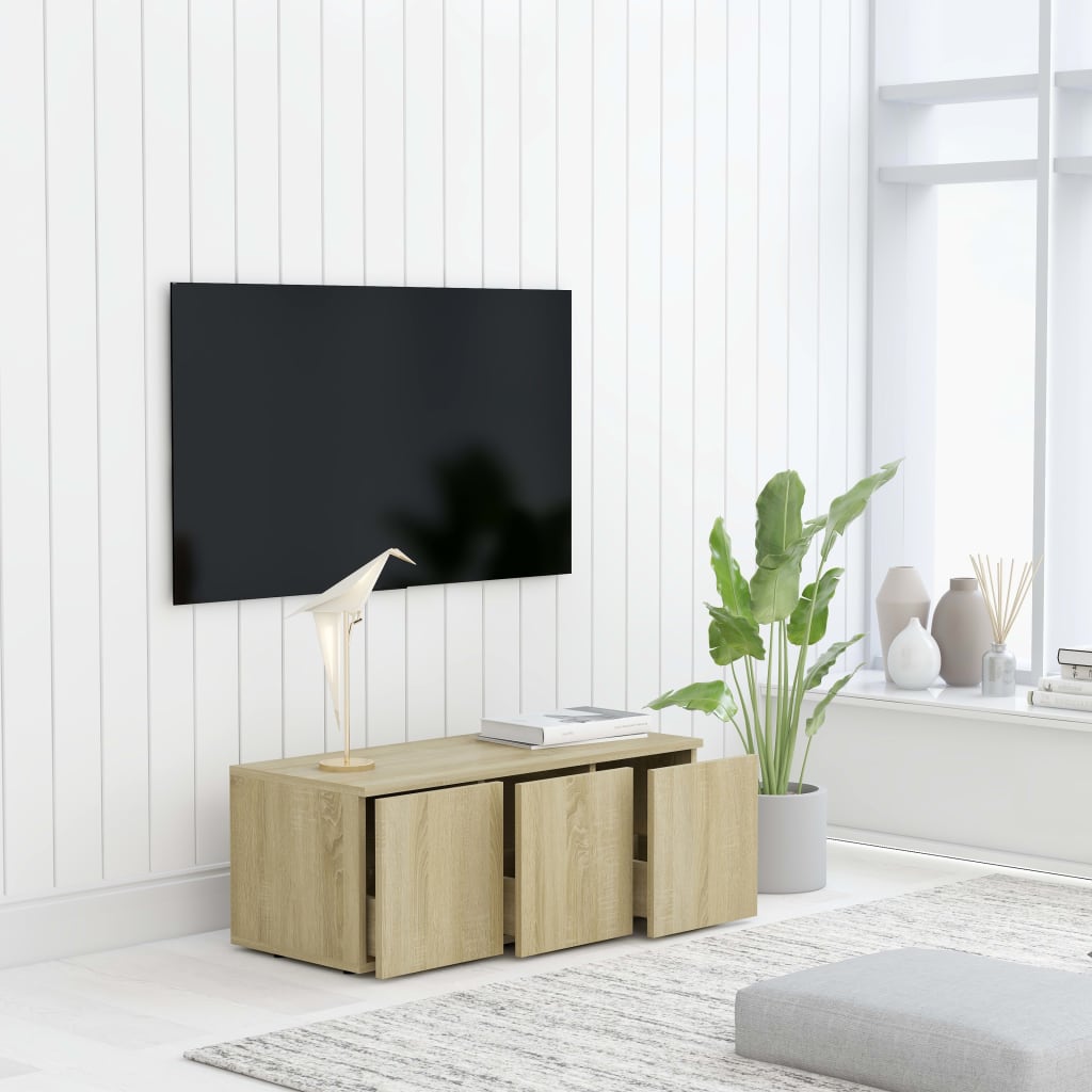 Sonomatölgy színű forgácslap tv-szekrény 80 x 34 x 30 cm