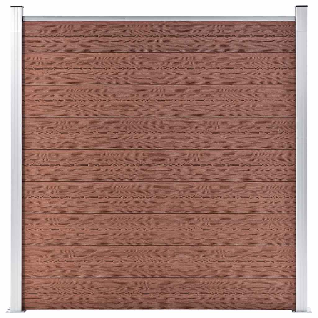 1 négyszögletes és 1 ferde barna wpc kerítéselem 273 x 186 cm