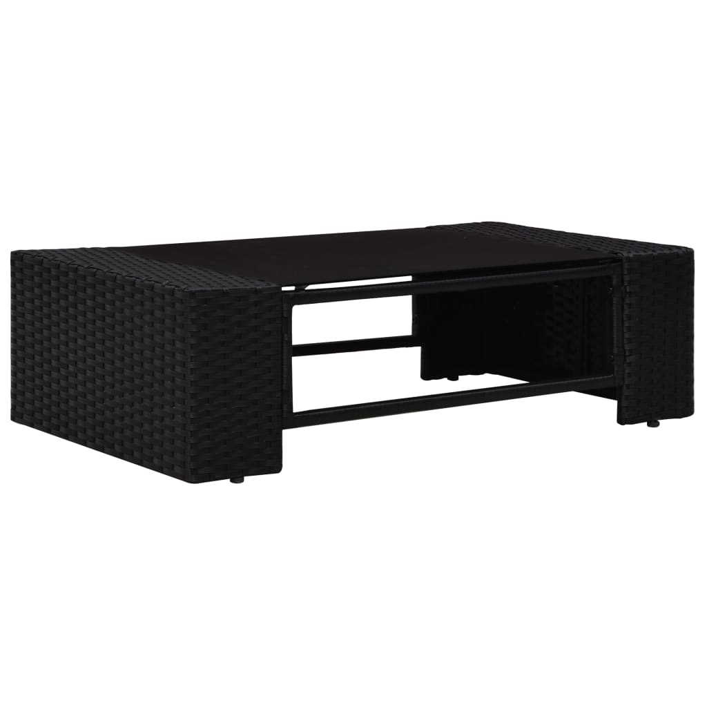 6 részes fekete polyrattan kerti ülőgarnitúra