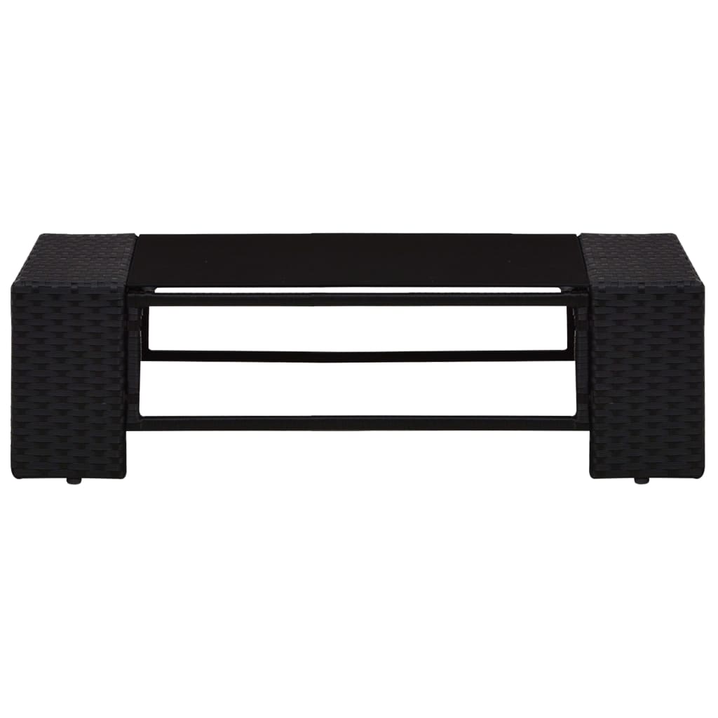 6 részes fekete polyrattan kerti ülőgarnitúra