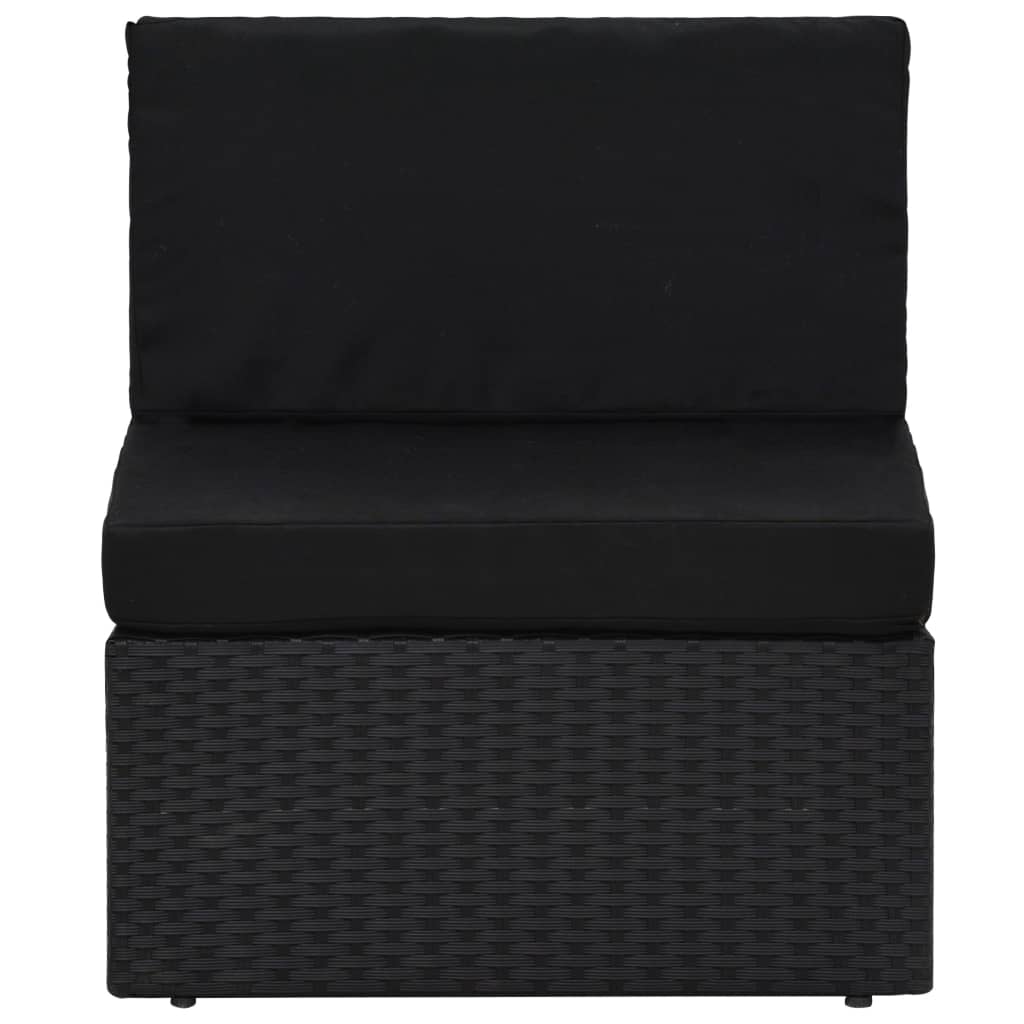 6 részes fekete polyrattan kerti ülőgarnitúra