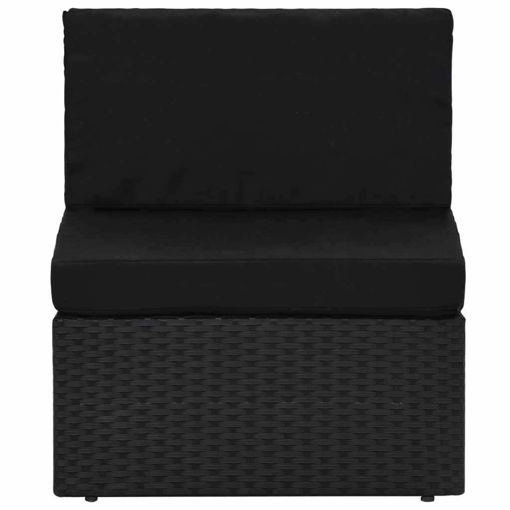 4 részes fekete polyrattan kerti ülőgarnitúra