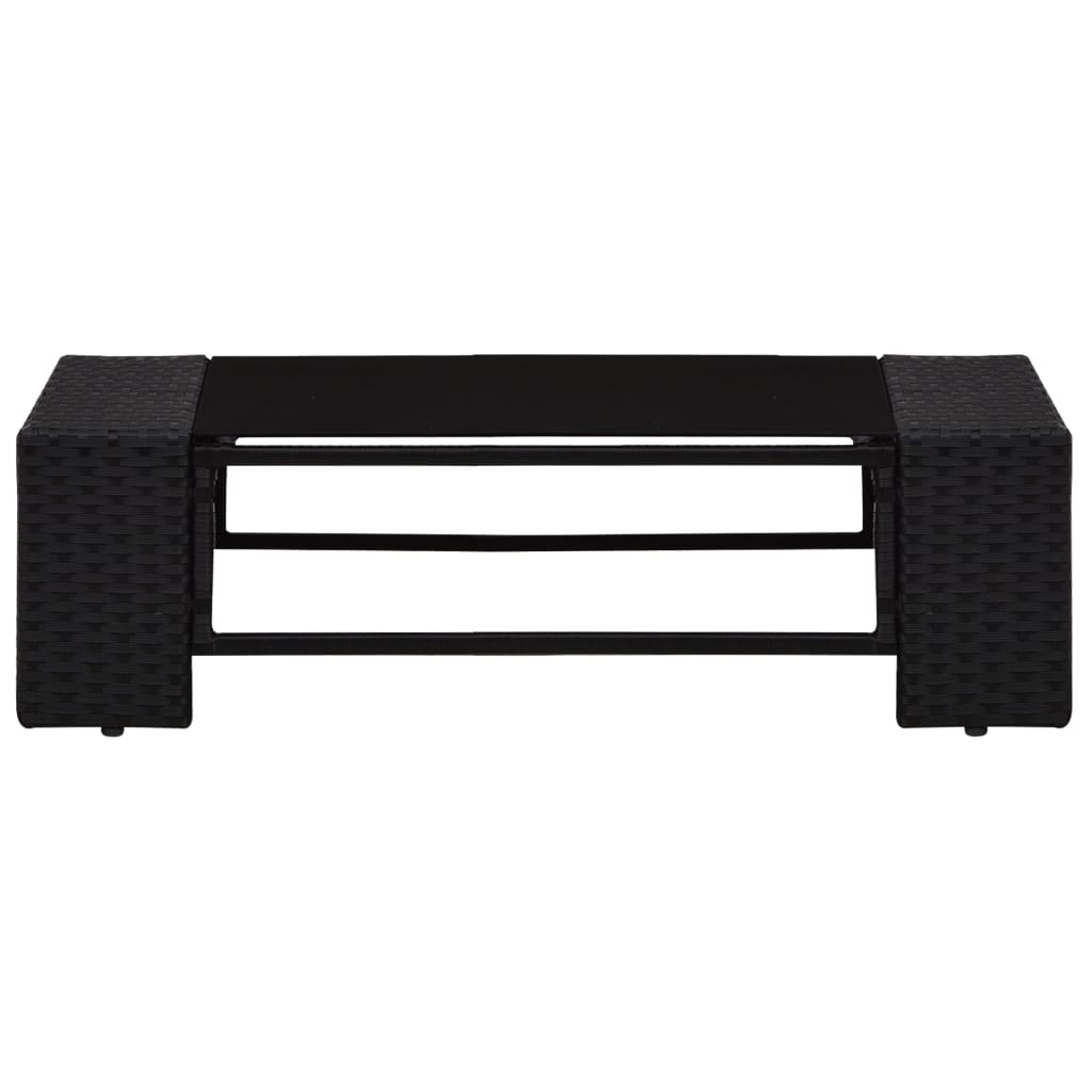 8 részes fekete polyrattan kerti ülőgarnitúra