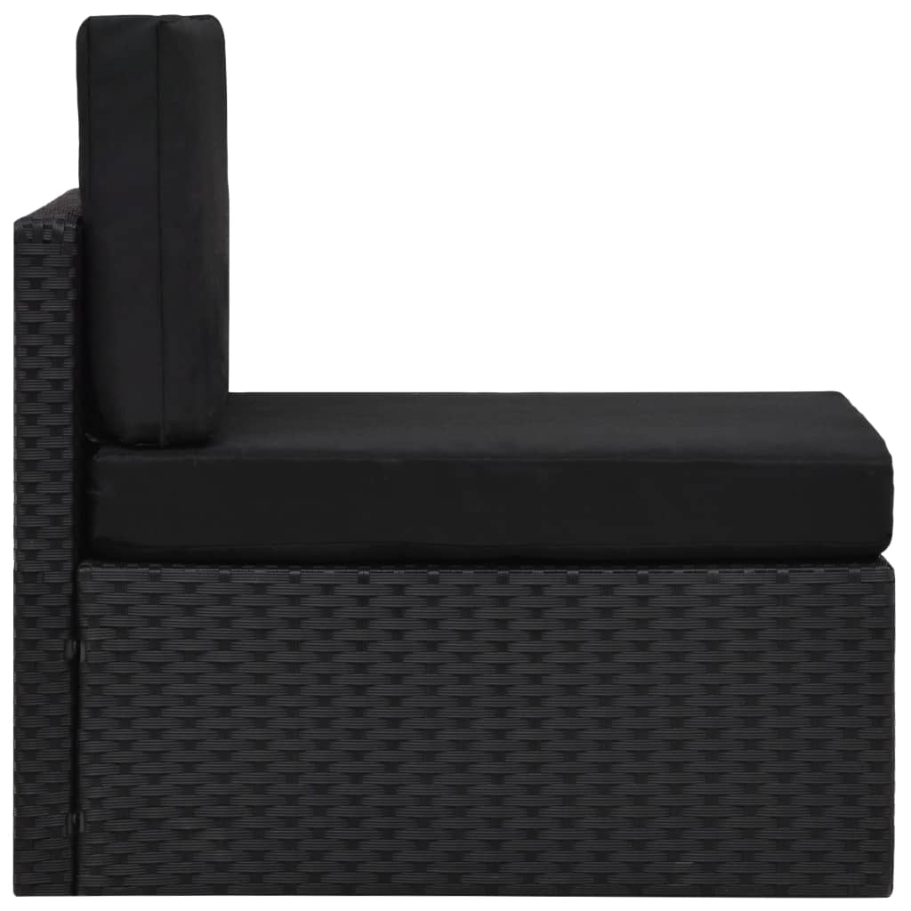 4 részes fekete polyrattan kerti ülőgarnitúra 4 részes fekete polyrattan kerti ülőgarnitúra