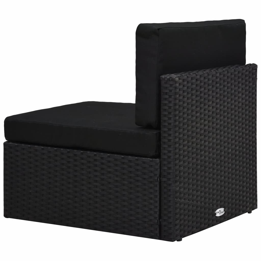 10 részes fekete polyrattan kerti ülőgarnitúra