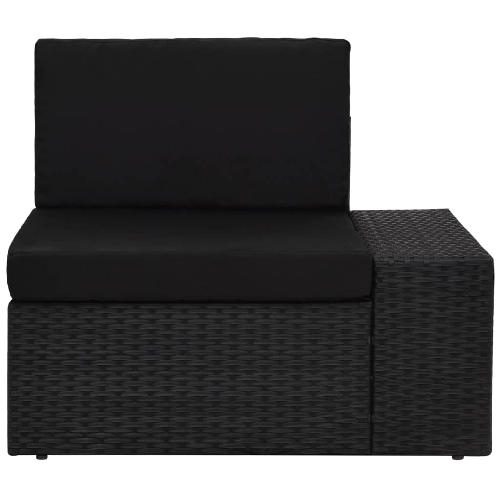 10 részes fekete polyrattan kerti ülőgarnitúra