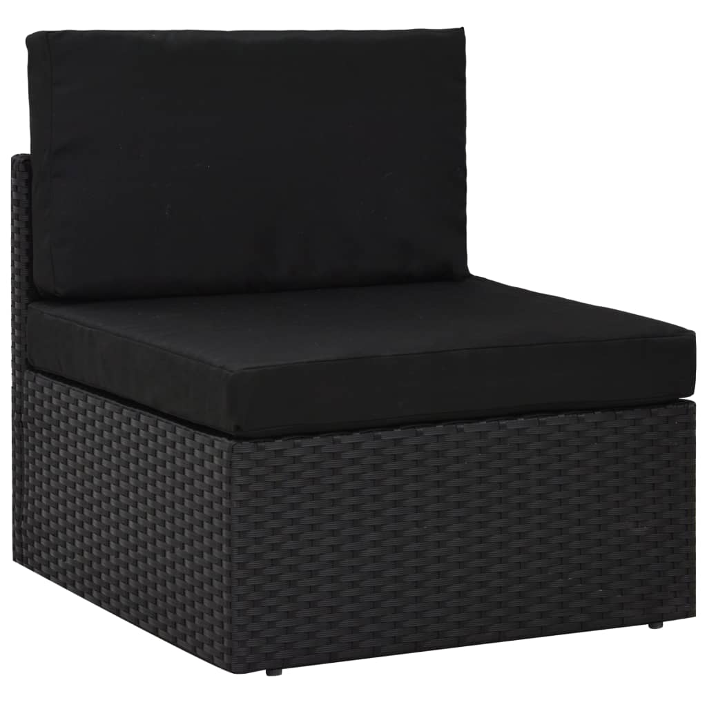 10 részes fekete polyrattan kerti ülőgarnitúra