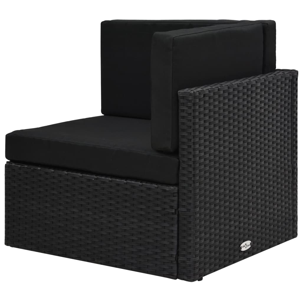 9 részes fekete polyrattan kerti ülőgarnitúra