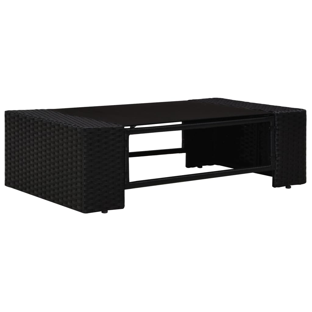9 részes fekete polyrattan kerti ülőgarnitúra