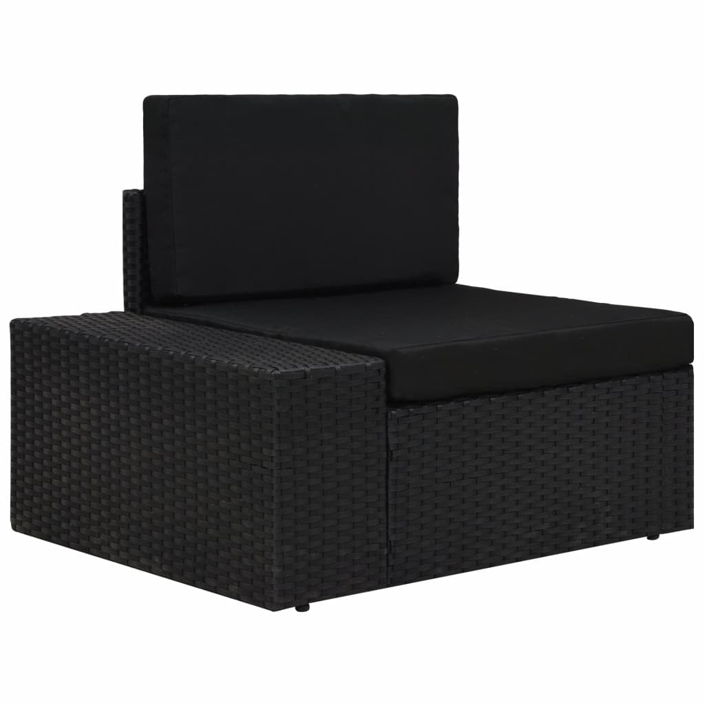 9 részes fekete polyrattan kerti ülőgarnitúra