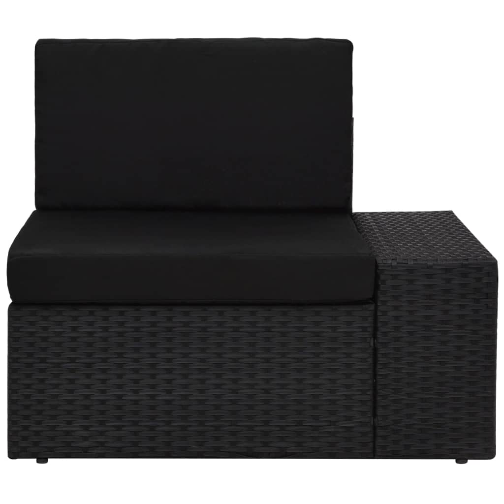 9 részes fekete polyrattan kerti ülőgarnitúra