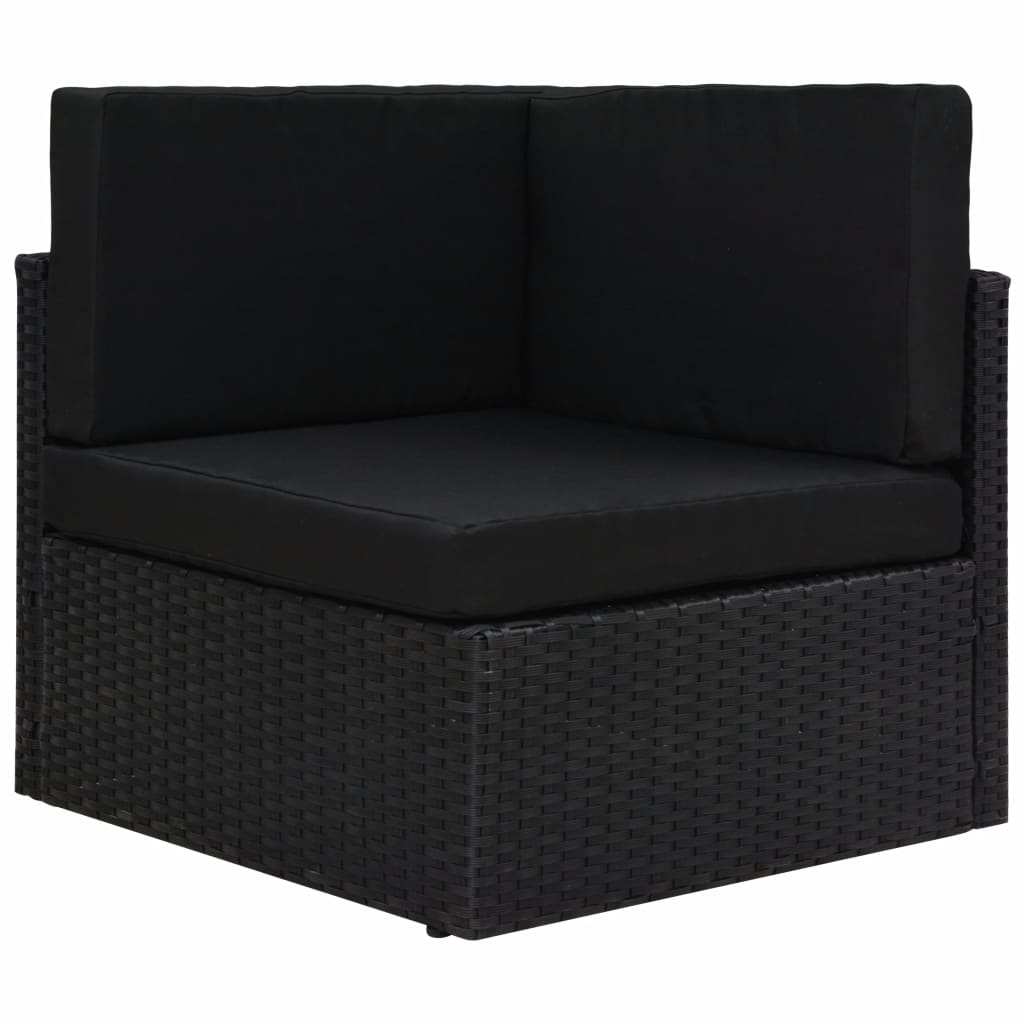 9 részes fekete polyrattan kerti ülőgarnitúra