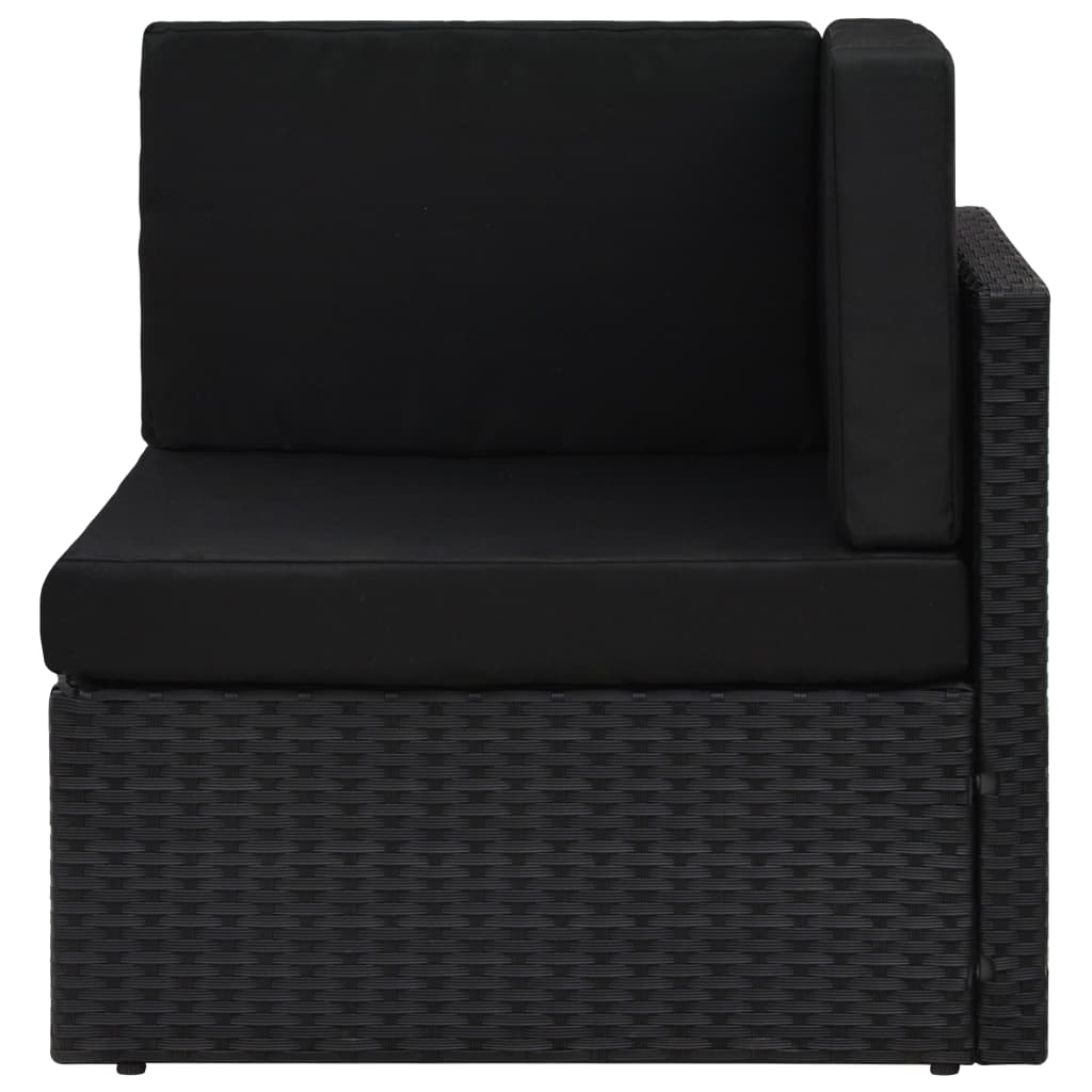 9 részes fekete polyrattan kerti ülőgarnitúra