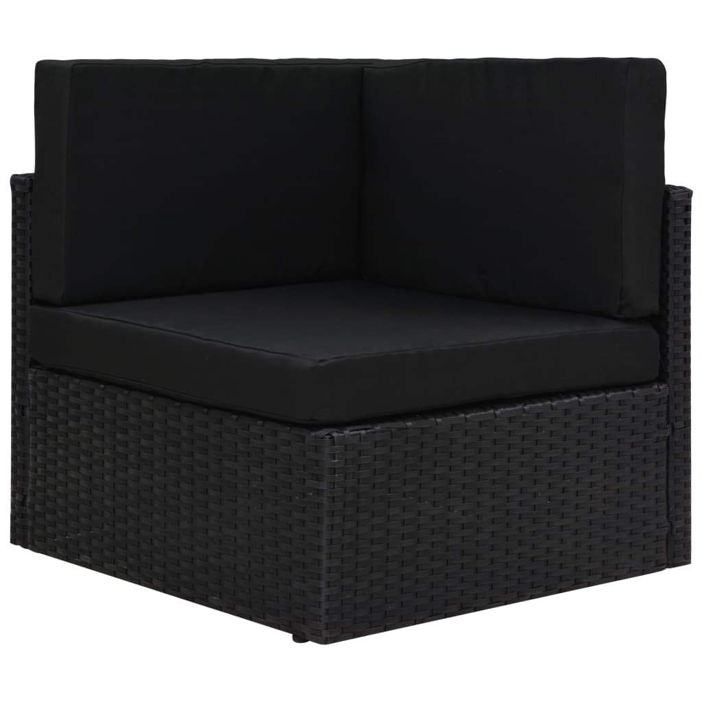 10 részes fekete polyrattan kerti ülőgarnitúra