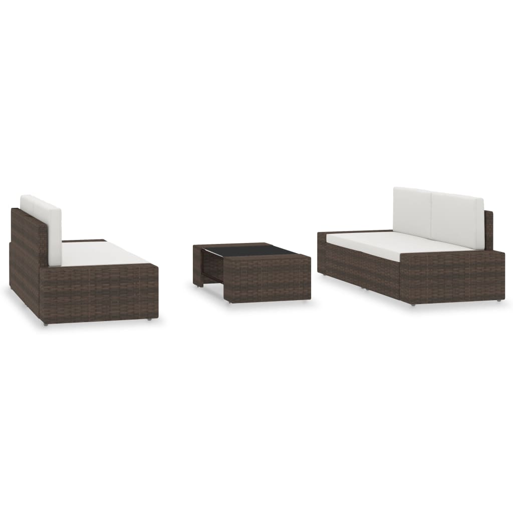 5 részes barna polyrattan kerti ülőgarnitúra