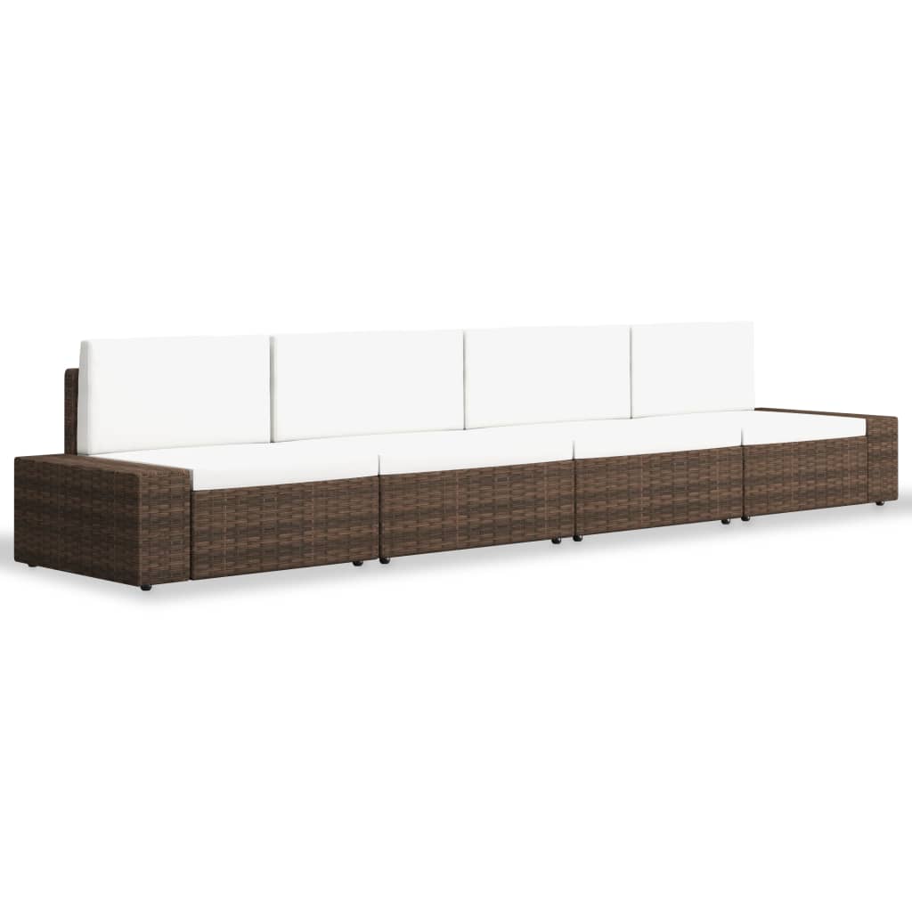 4 részes barna polyrattan kerti ülőgarnitúra