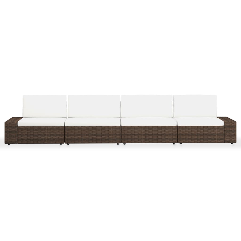 4 részes barna polyrattan kerti ülőgarnitúra