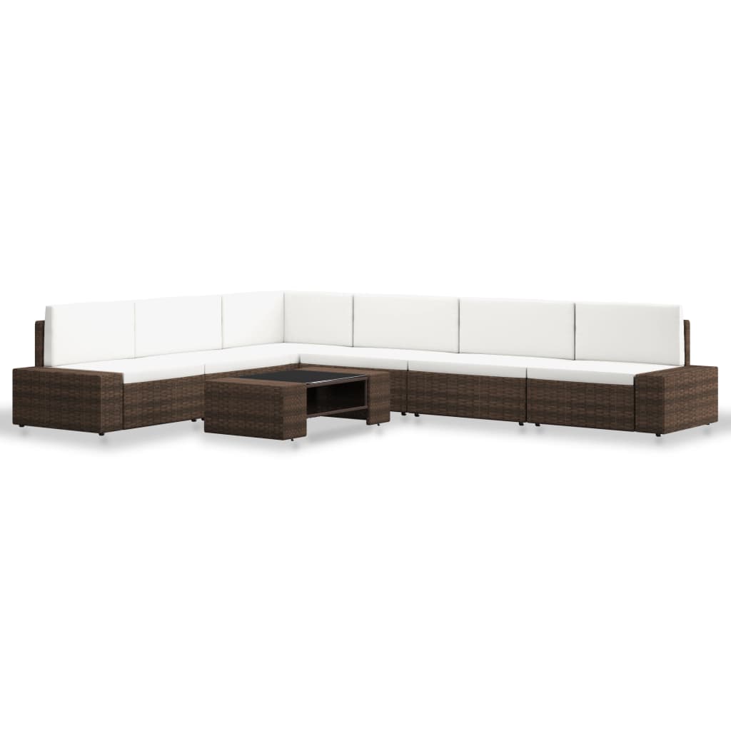 7 részes barna polyrattan kerti ülőgarnitúra 7 részes barna polyrattan kerti ülőgarnitúra